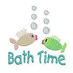 fish bubbles bath time machine embroidery designs